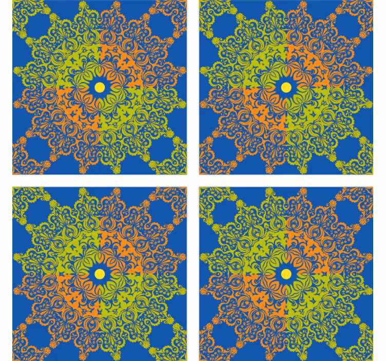 Posavasos de azulejo patrón de mandala colorido - TenVinilo