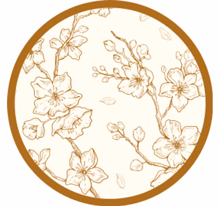 Posavasos vintage madera grabada floral - TenVinilo