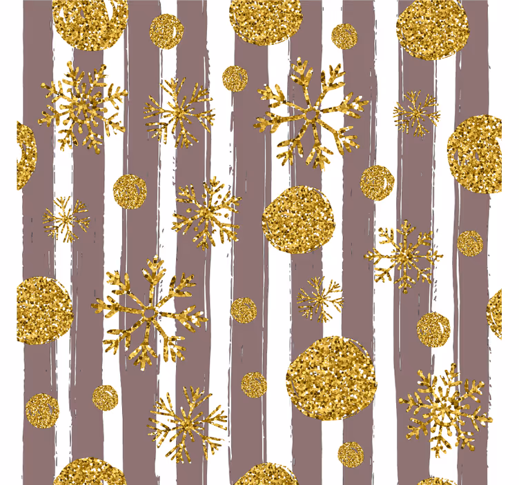 Posavasos navideño Bolas de oro y copos de nieve - TenVinilo