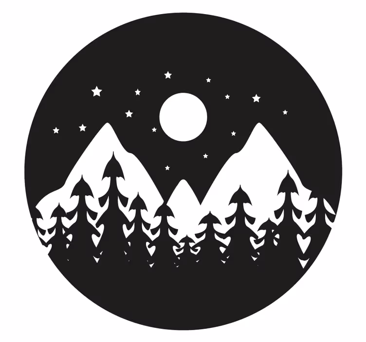 Posavasos paisaje nocturno de montaña - TenVinilo