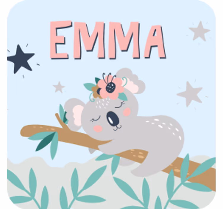 Posavasos personalizable ilustración de koala lindo - TenVinilo