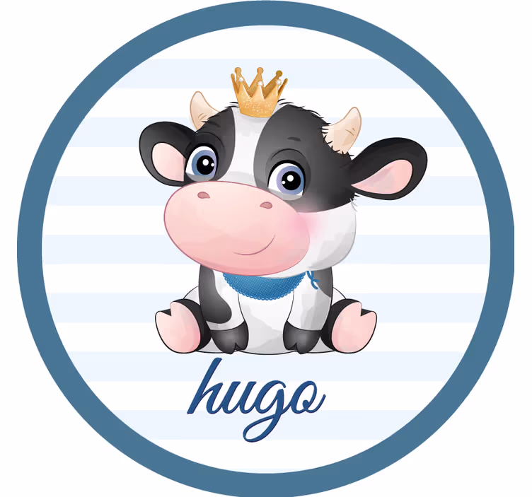 Posavasos personalizable ilustración de vaca linda - TenVinilo