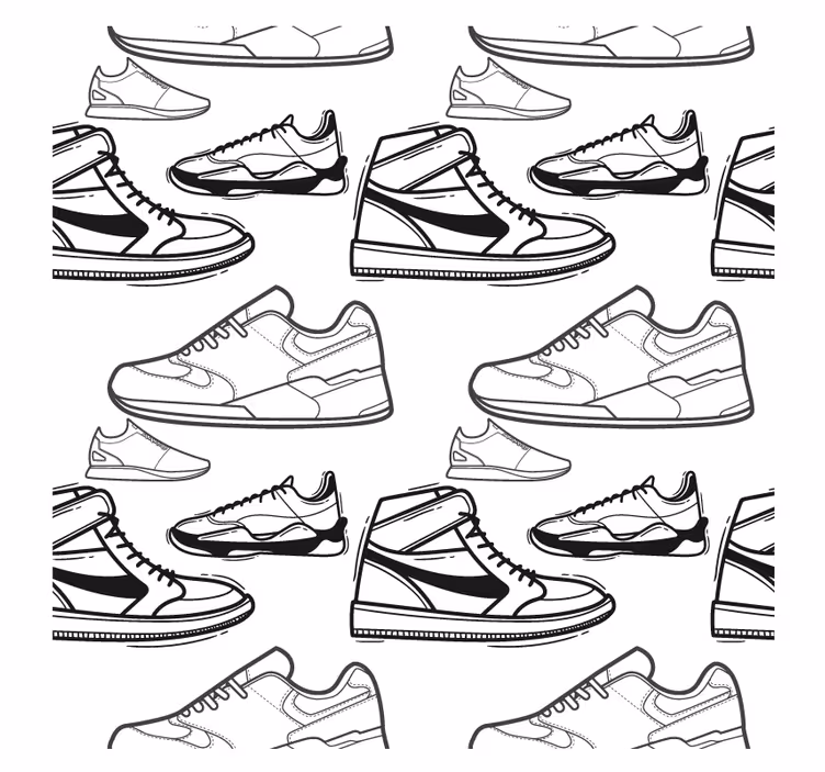 Posavasos moderno patrón de contornos de zapatillas - TenVinilo