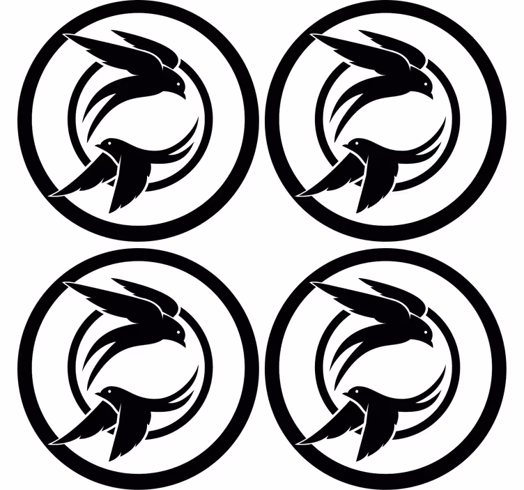 Posavasos frikis emblema de aves estilizadas - TenVinilo