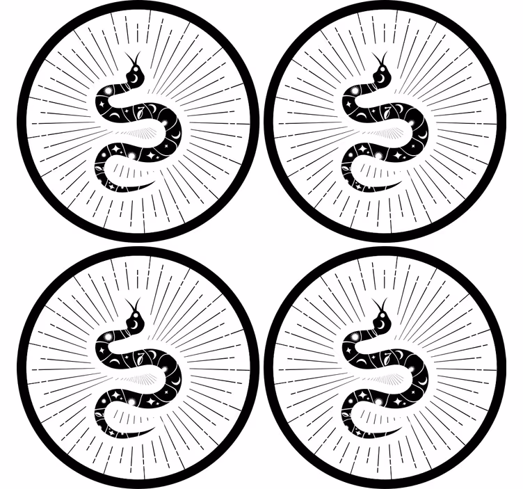 Posavasos frikis motivo de serpiente abstracto - TenVinilo