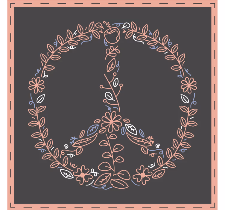 Posavasos frikis emblema floral de paz - TenVinilo