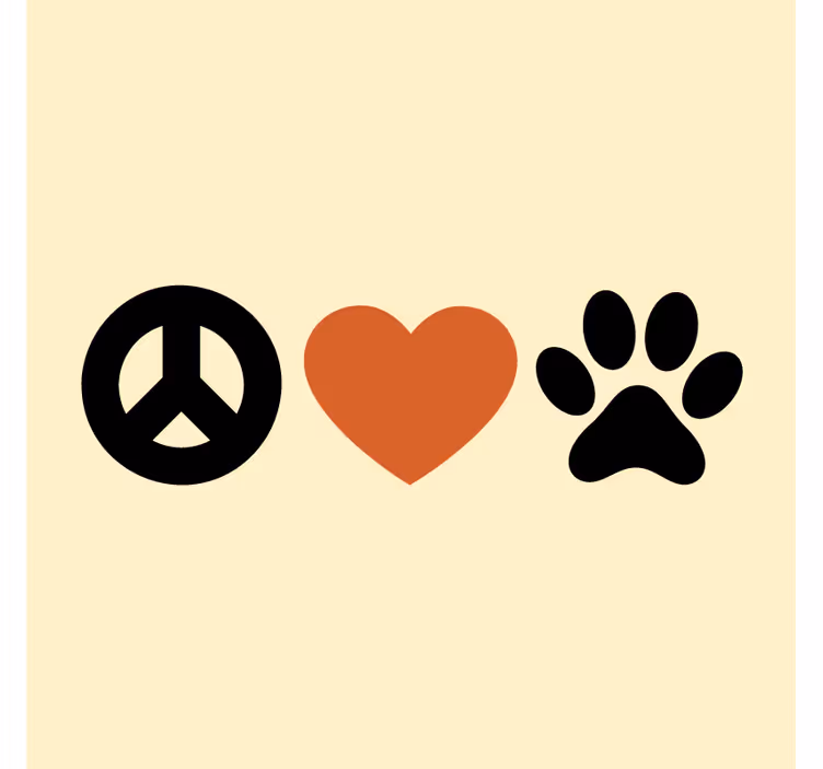 Posavasos con frases paz amor mascotas - TenVinilo