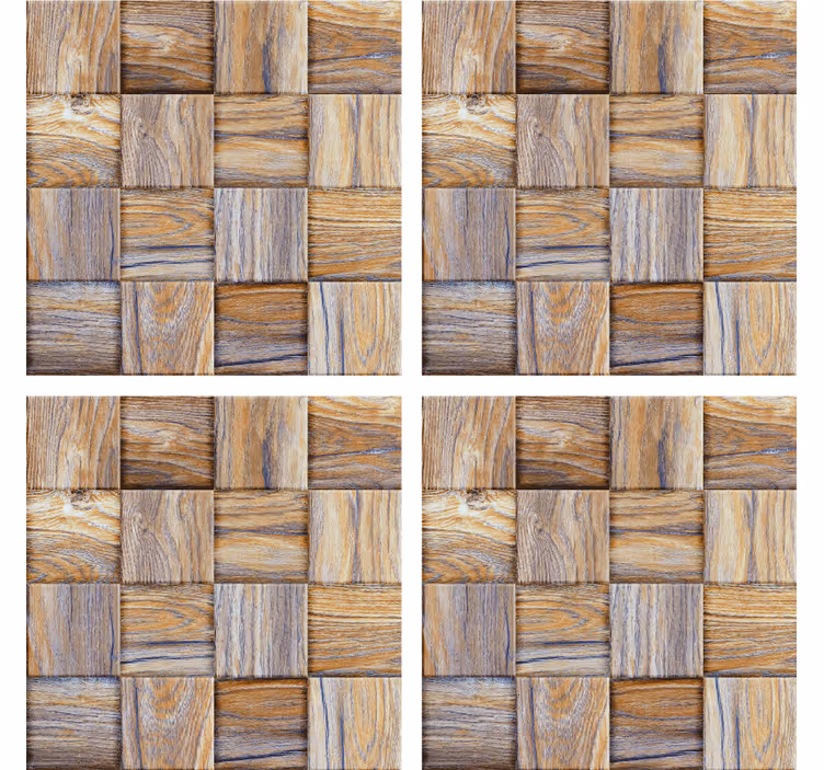 Posavasos patrón de madera trenzada - TenVinilo