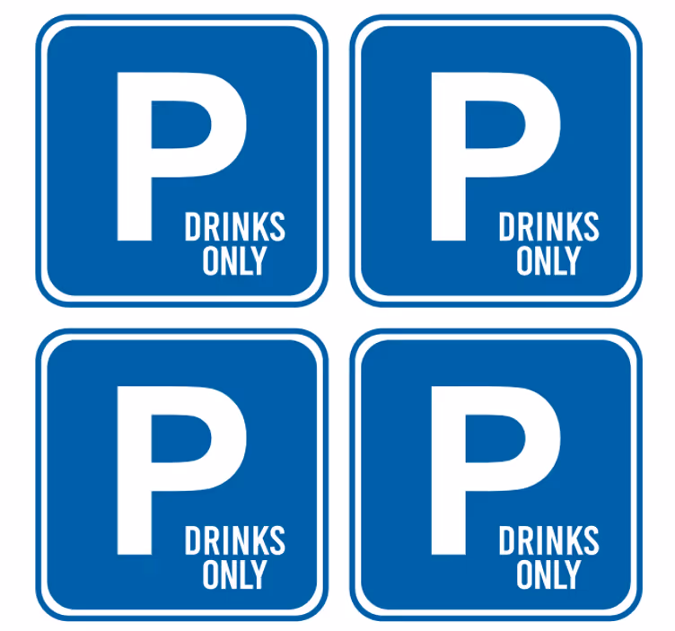 Posavasos con frases aviso de bebidas reservadas - TenVinilo