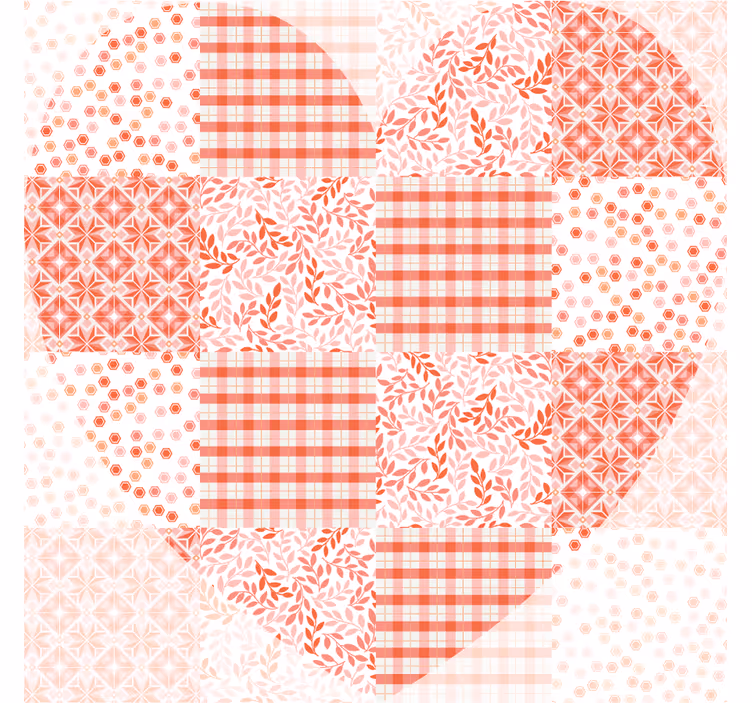 Posavasos navideño diseño de corazones patchwork - TenVinilo