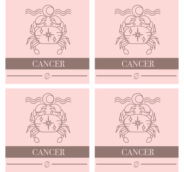 Posavasos personalizable símbolo zodiacal cáncer - TenVinilo