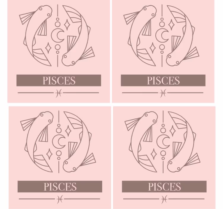 Posavasos personalizable símbolo de piscis - TenVinilo