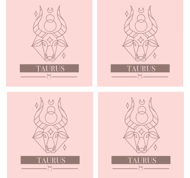 Posavasos personalizable tauro minimalista - TenVinilo
