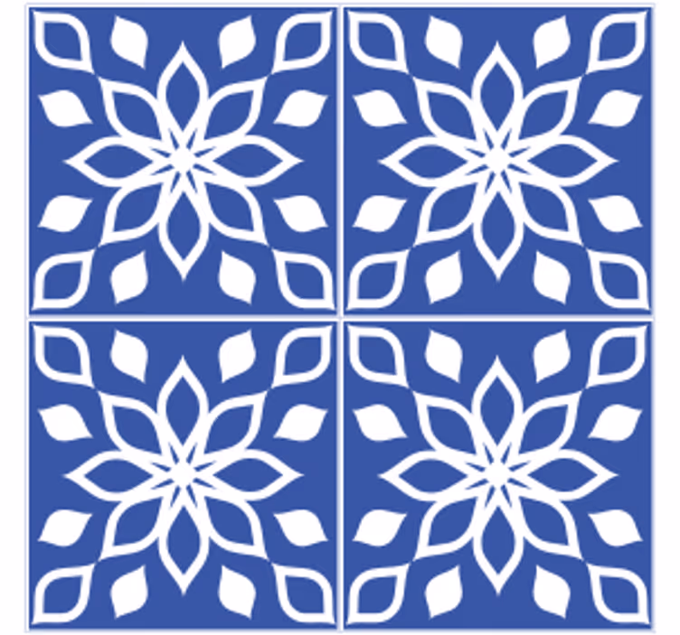 Posavasos de azulejo cuadrado floral - TenVinilo