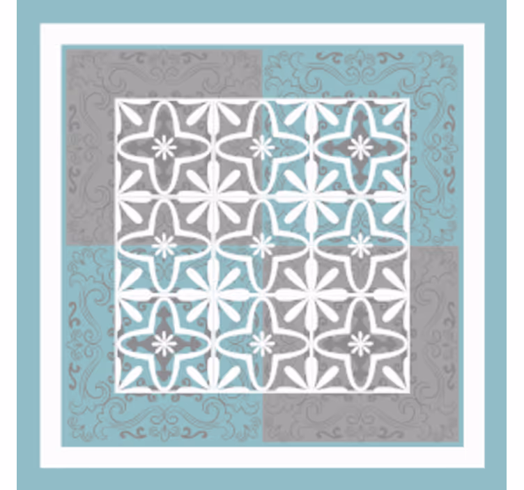 Posavasos de azulejo emblema botánico detallado - TenVinilo