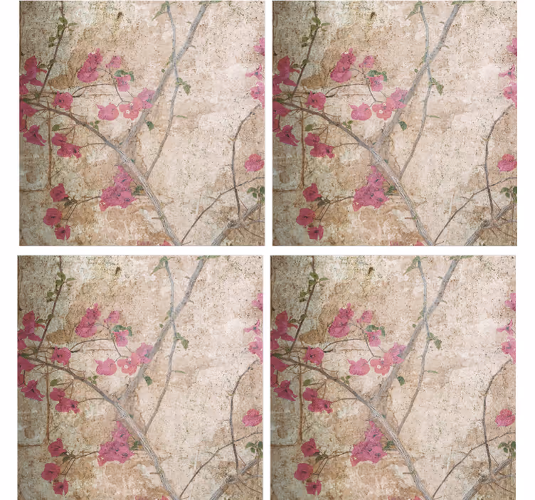 Posavasos con motivo floral texturizado - TenVinilo