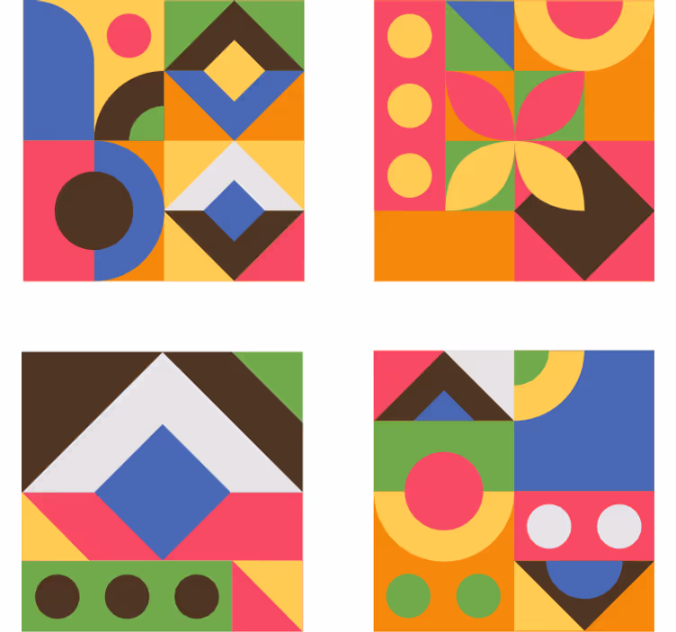 Posavasos formas geométricas coloridas - TenVinilo