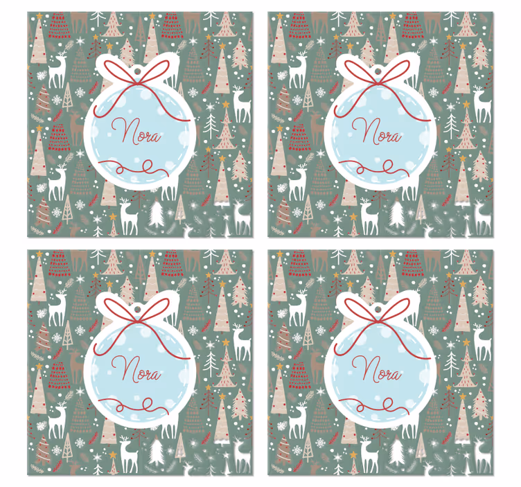 Posavasos navidad Patrón de bosque de navidad - TenVinilo