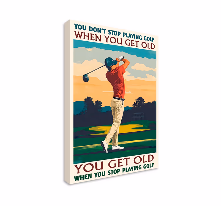 Cuadro deporte jugando al golf - TenVinilo