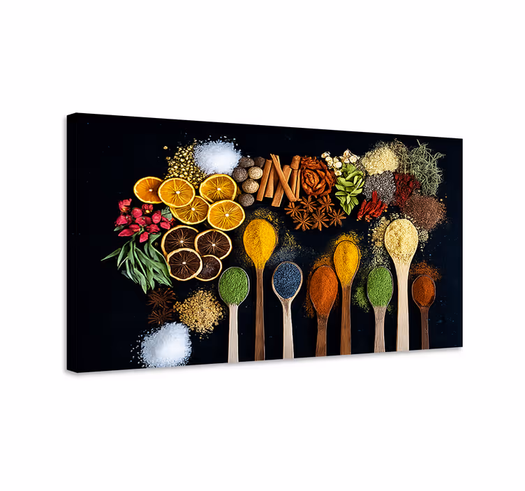 Cuadro para cocina hierbas coloridas - TenVinilo