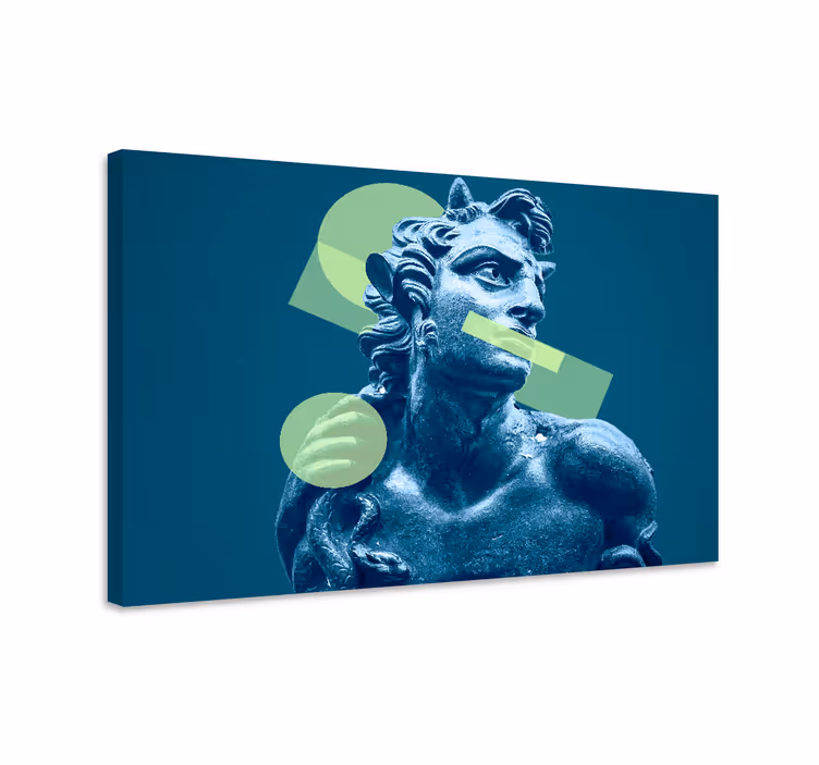 Cuadro azul formas 3d coloridas estilo vaporwave - TenVinilo