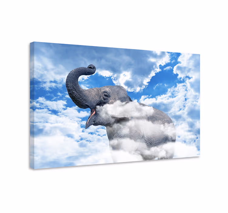 Cuadro de elefantes elefante en las nubes - TenVinilo