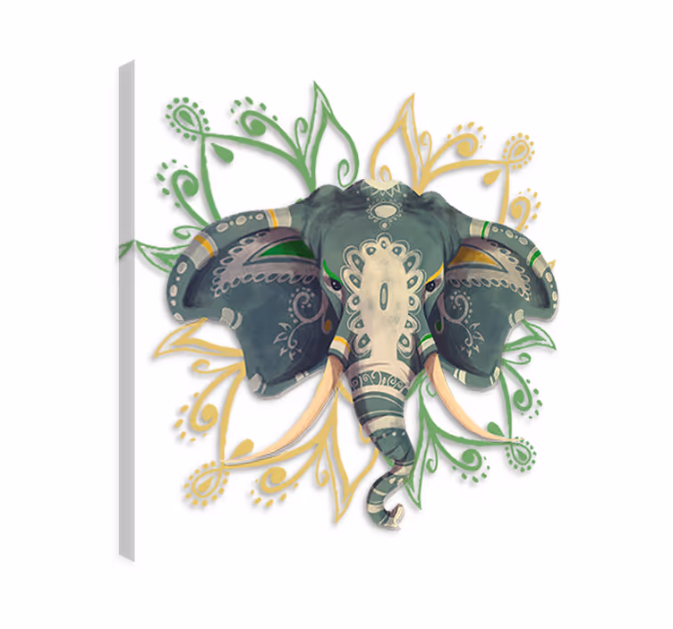 Cuadro de elefantes vinilo mandala elefante - TenVinilo