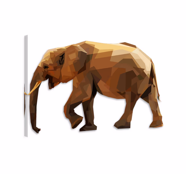Cuadro de elefantes elefante asiático geométrico - TenVinilo