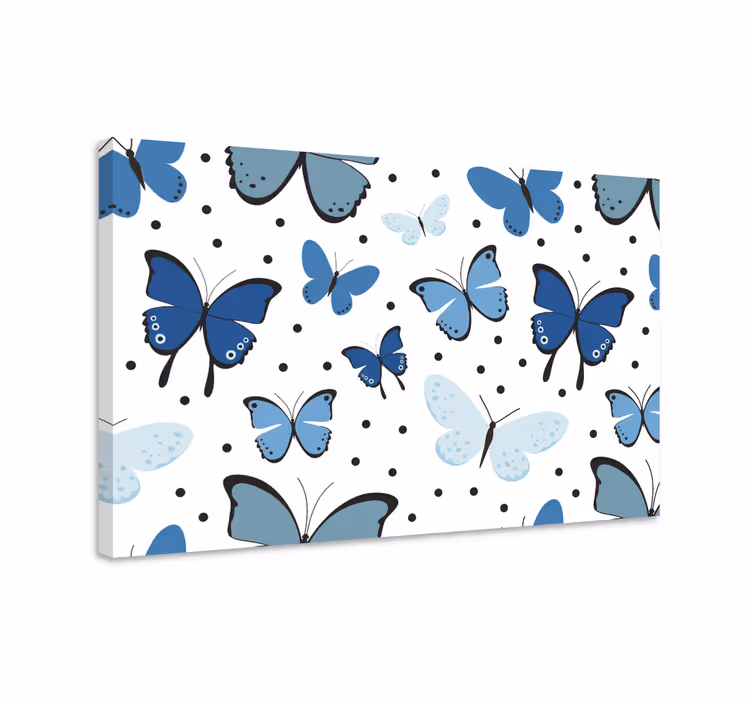 Cuadro mariposas alas de mariposa negra y azul - TenVinilo