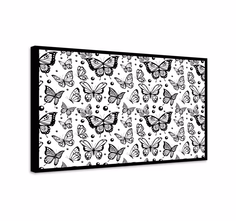 Cuadro mariposas en colores monocolor y puntos - TenVinilo