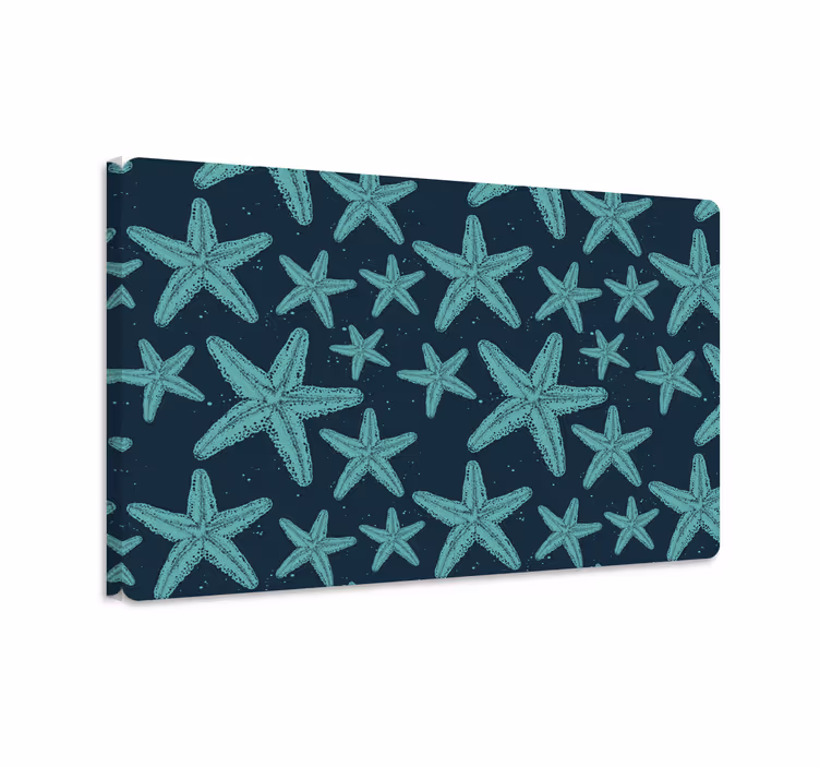 Cuadro de peces estrella de mar azul portátil - TenVinilo