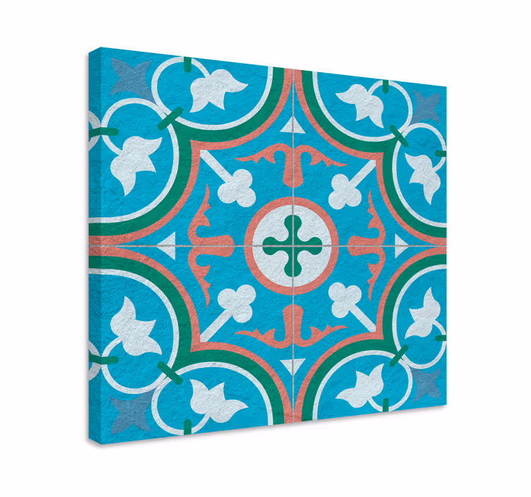 Cuadro azul azulejo hidráulico azul - TenVinilo