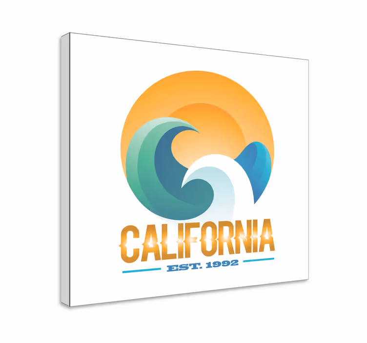 Cuadro marinero California olas retro - TenVinilo