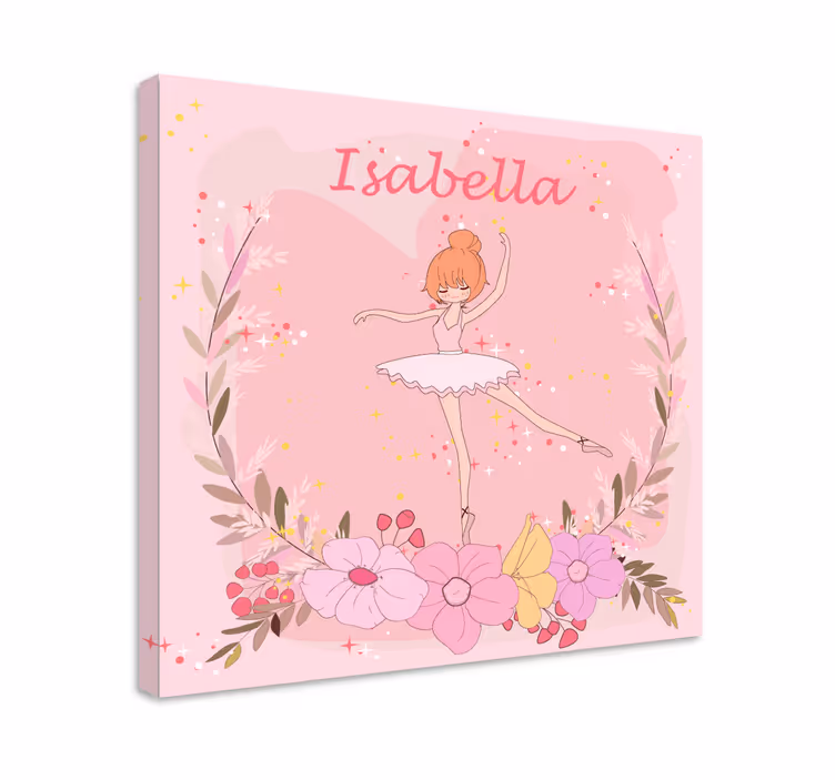 Cuadro de bailarina con estrellas y nombre - TenVinilo