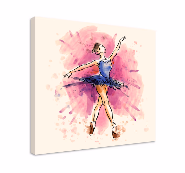 Cuadro de bailarina vestido morado - TenVinilo