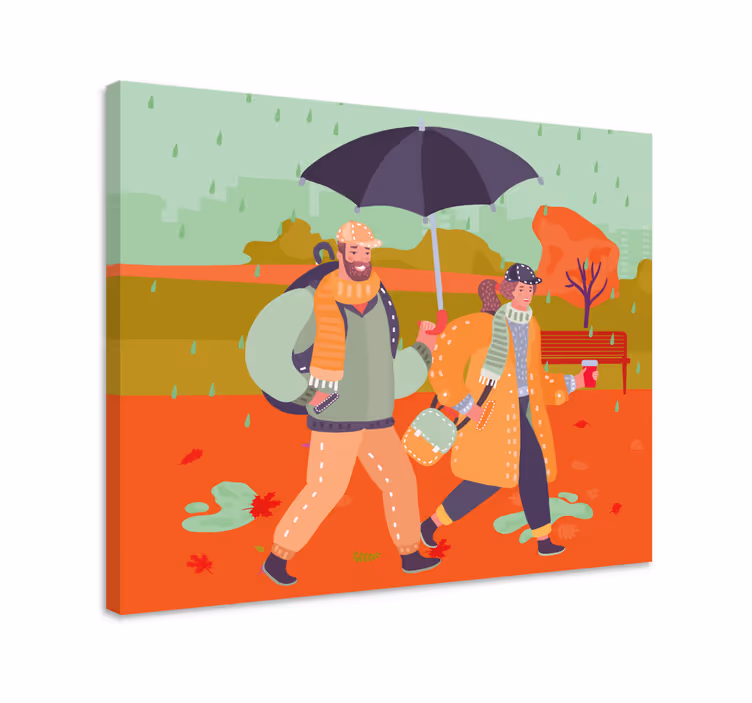 Cuadro de personas caminando juntos - TenVinilo