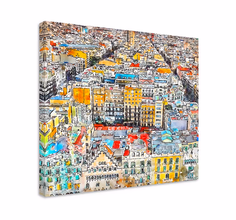 Cuadro en arte Arte vistas barcelona - TenVinilo