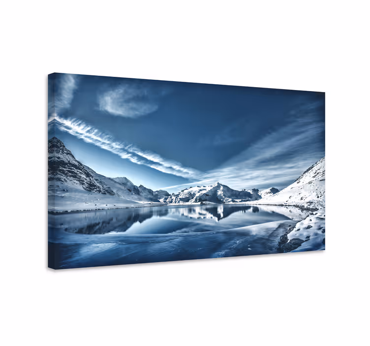 Cuadro paisaje montaña nevada reflejada - TenVinilo