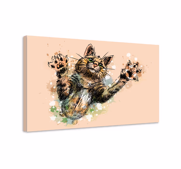 Cuadro de gatos Gato pintado - TenVinilo