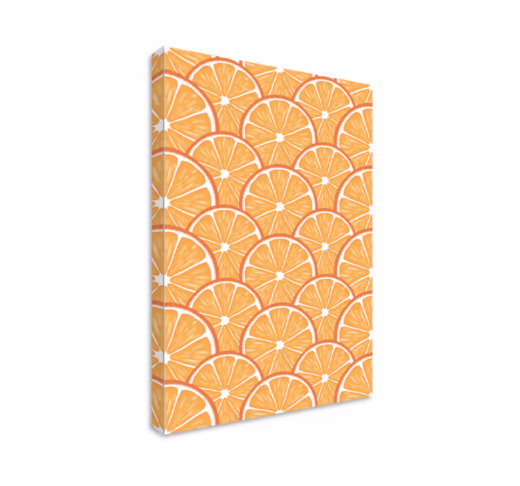 Cuadro frutas patrón de naranja - TenVinilo