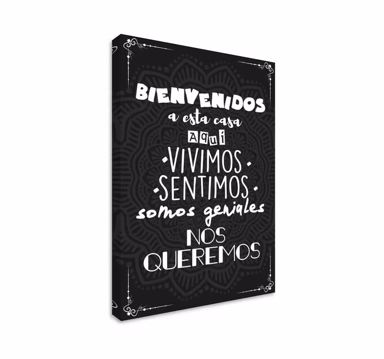 Cuadro entrada bienvenido a casa en español - TenVinilo