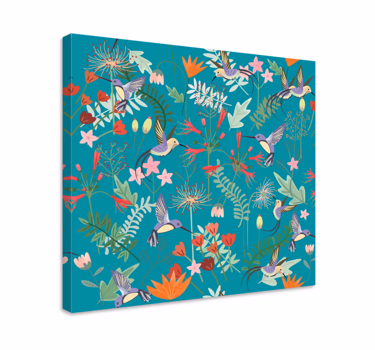 Cuadro aves Patrón de colibrí - TenVinilo