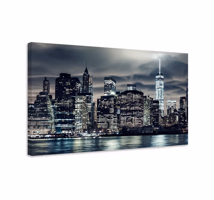 Cuadro ciudades Nueva york de noche - TenVinilo