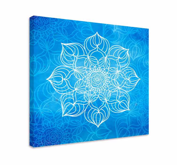 Cuadro mandala Salpicadura de pintura azul - TenVinilo