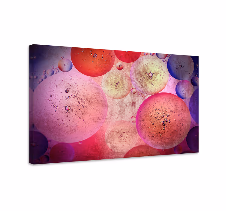 Cuadro geométrico Círculos modernos rosas con colores - TenVinilo