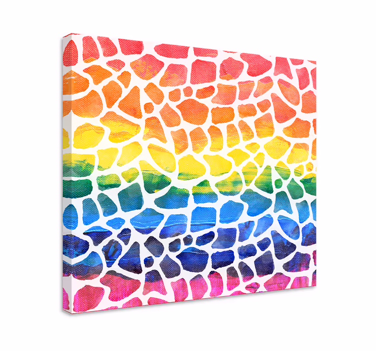 Cuadro geométrico Patrón de piel de jirafa arcoiris - TenVinilo