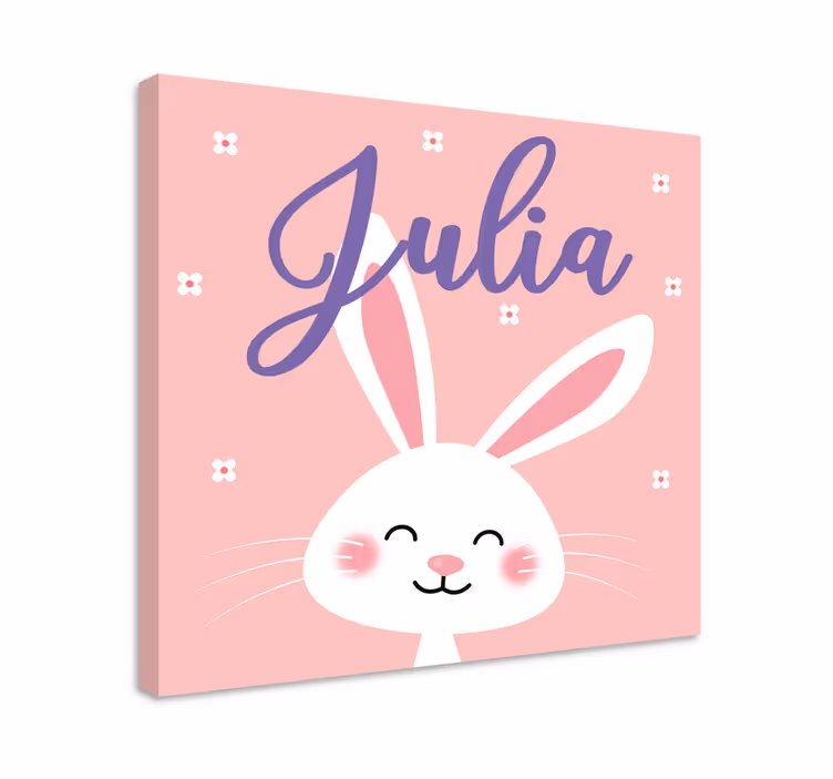 Cuadro para bebés personaje conejito feliz - TenVinilo