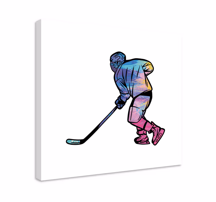 Cuadro deporte jugador de hockey en acción - TenVinilo