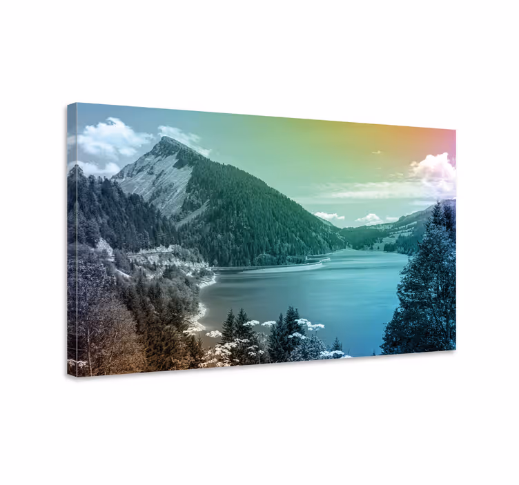 Cuadro paisajes Paisaje de agua y bosque - TenVinilo