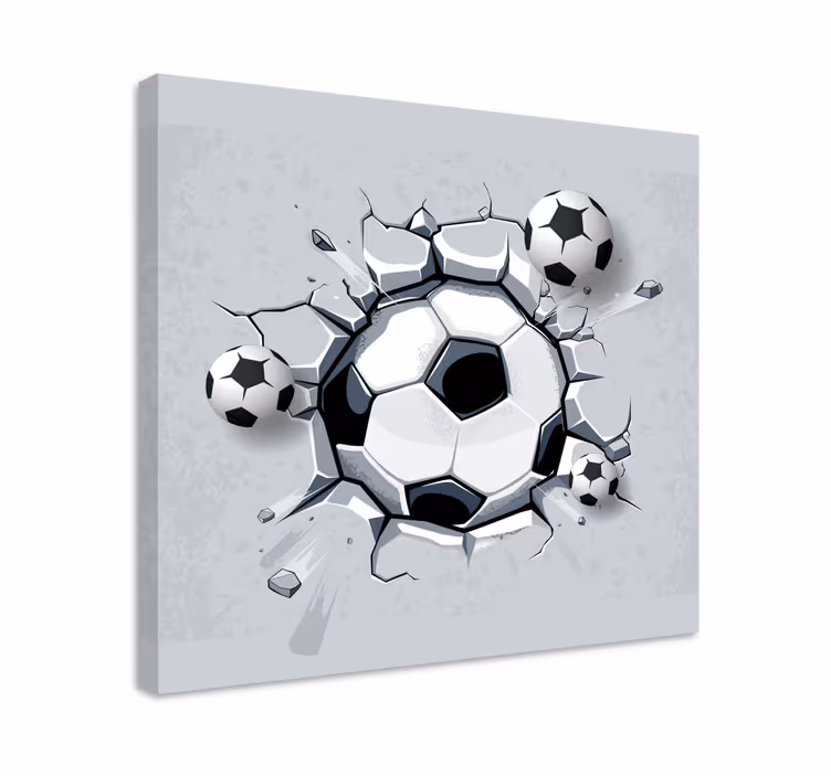 Cuadro 3d Balones de futbol 3d - TenVinilo